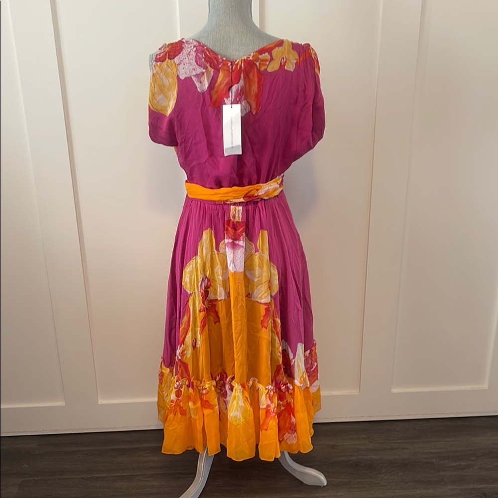 Diane Von Furstenberg Pink and Orange Floral Dress - Picture 8 of 8